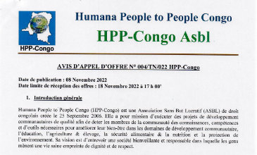AVIS D’APPEL D’OFFRE N° 004/TN/022 HPP-Congo
