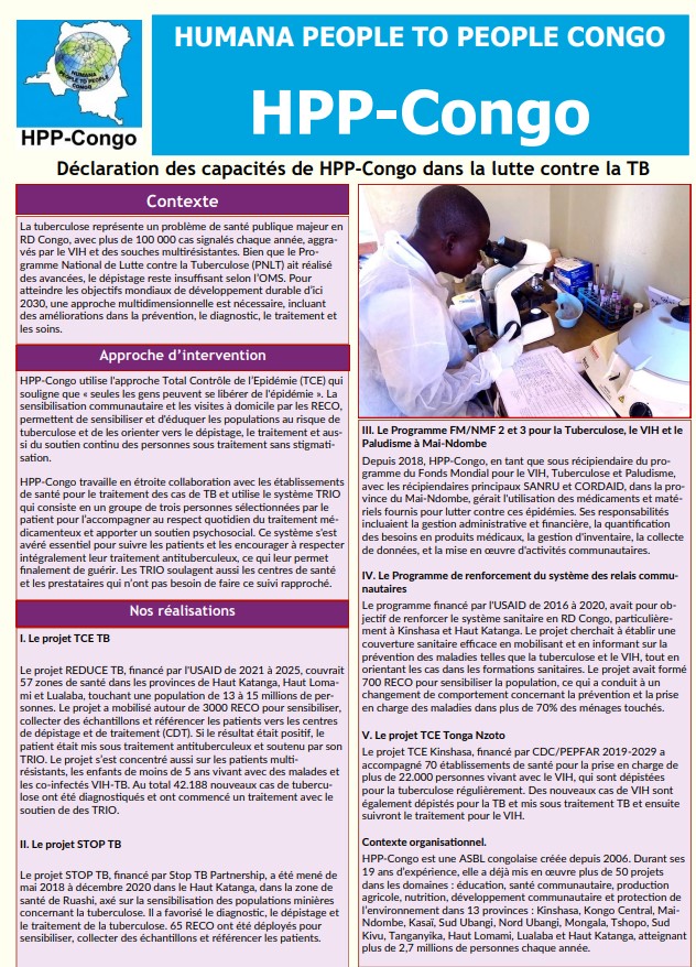 La lutte contre la TB