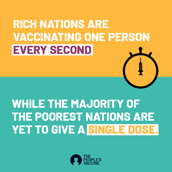 rich nations vaccinate 1 person every second